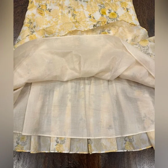 Loveshackfancy love shack fancy “Russ” floral yellow silk puff sleeve  dress - Picture 10 of 16